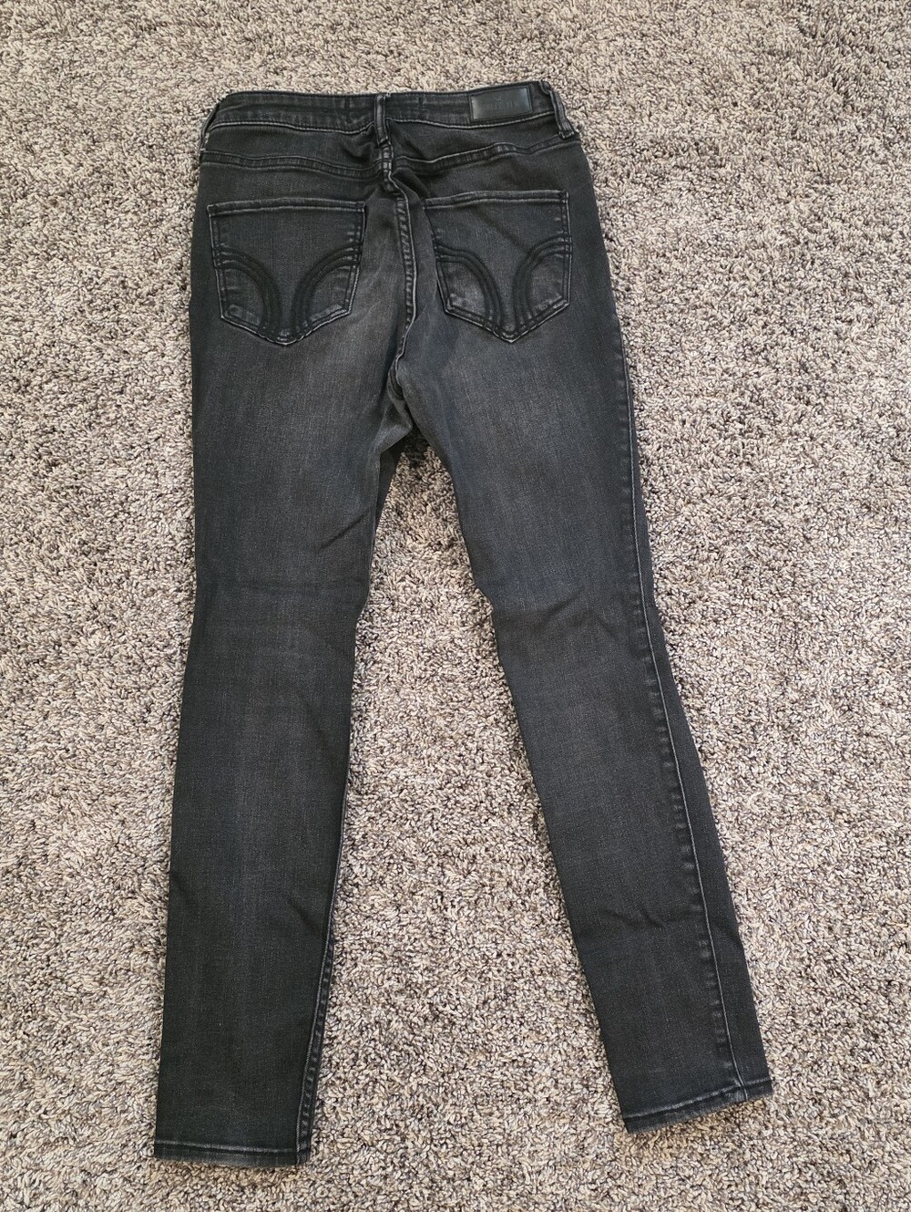 Hollister High-Rise Distressed Super Skinny Washed Black Jeans Size 7S
